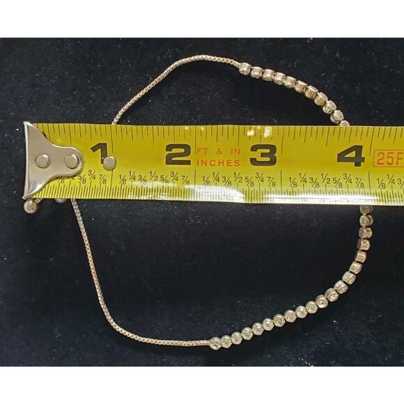 4 In Silver Tone Rhinestone Lariat Style Sliding Clasp Bracelet Mothers Day Gift - Picture 6 of 6